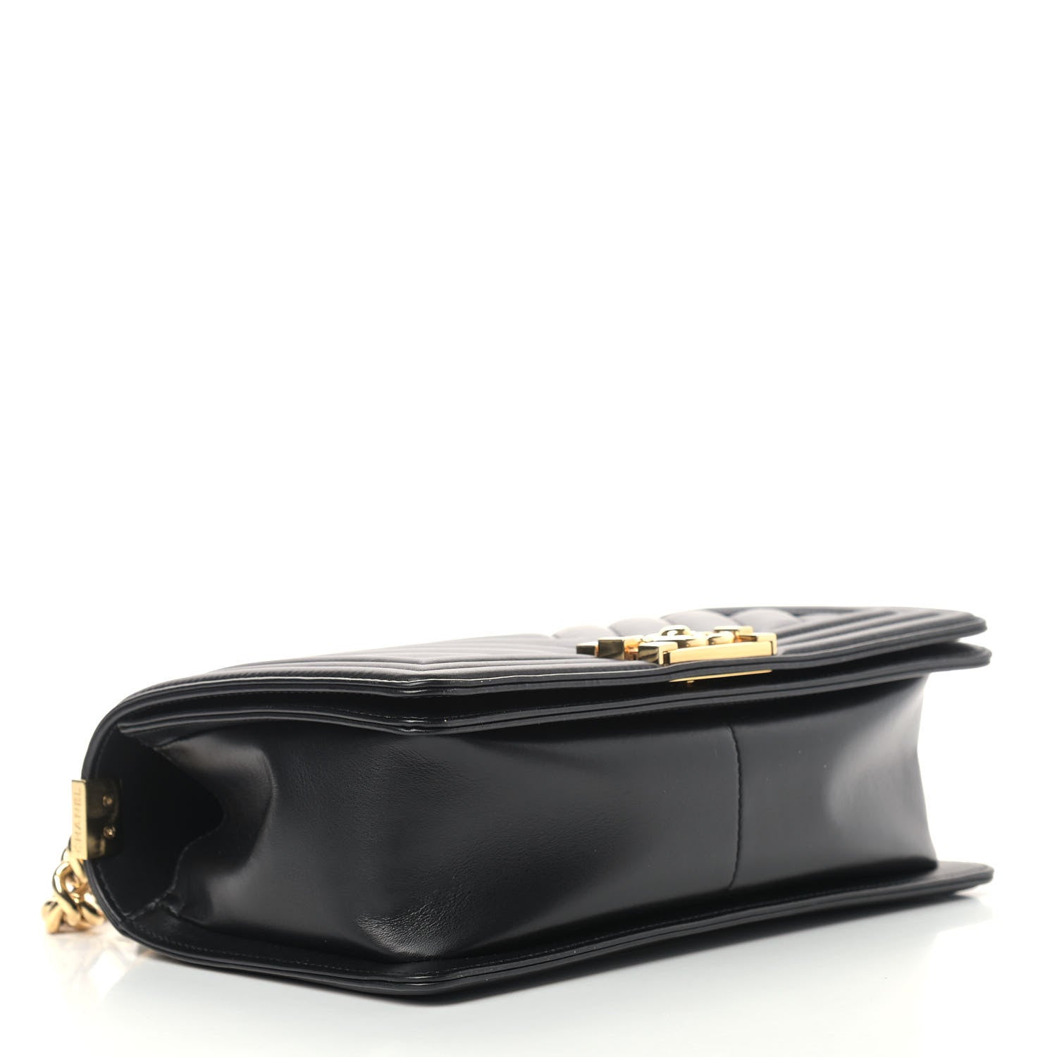 Chanel Calfskin Chevron Quilted Medium Boy Flap Black 4 of 13