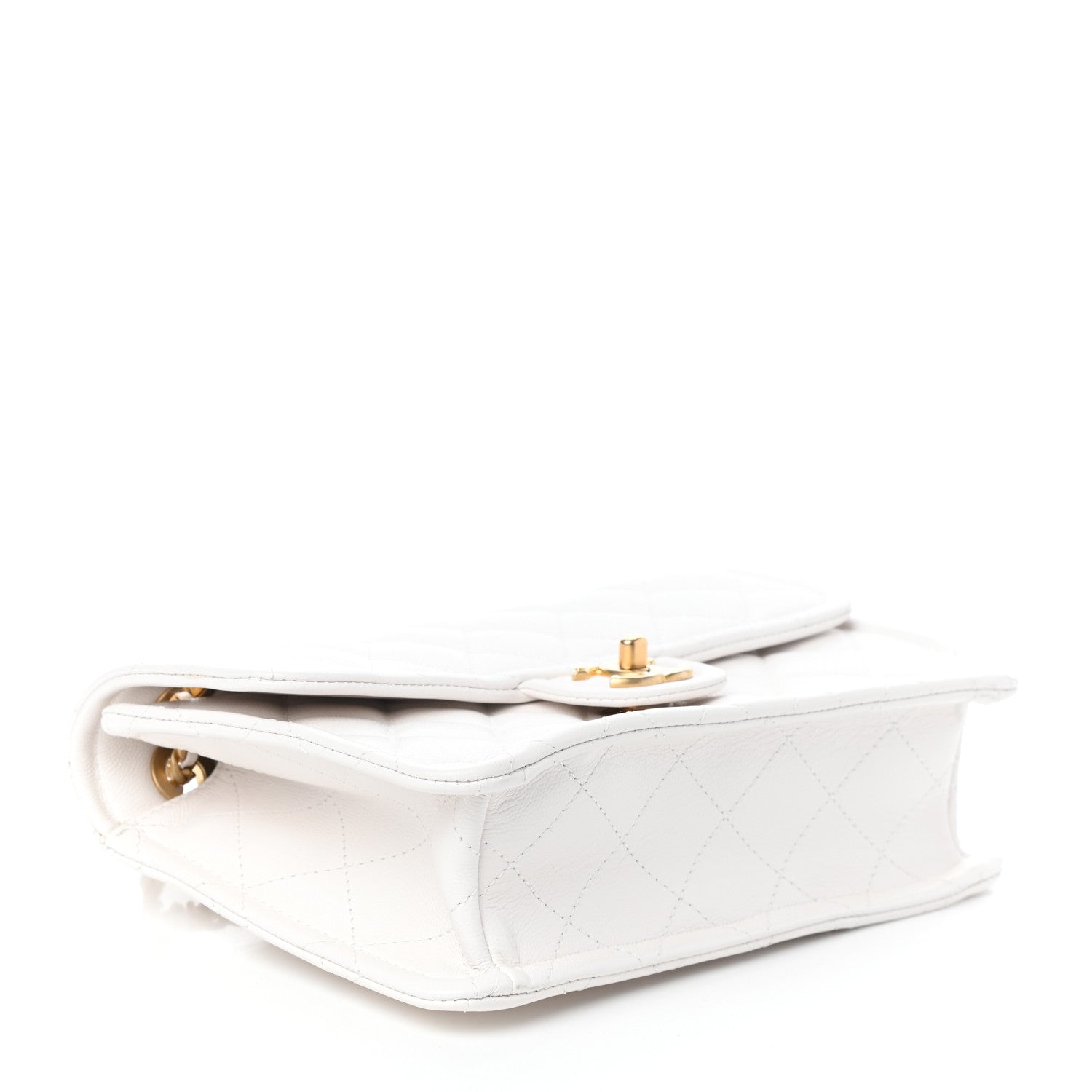 Chanel Caviar Quilted Medium Sweet Classic Flap White 4 of 10