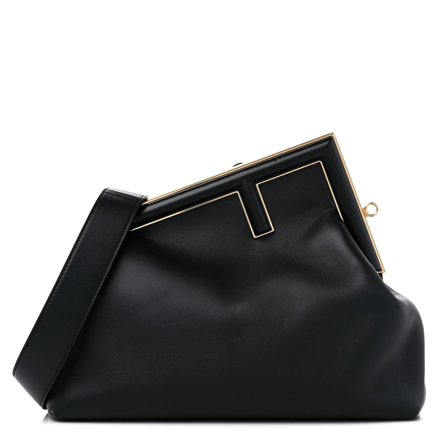 Fendi Shiny Nappa Medium Fendi First Black 1 of 10
