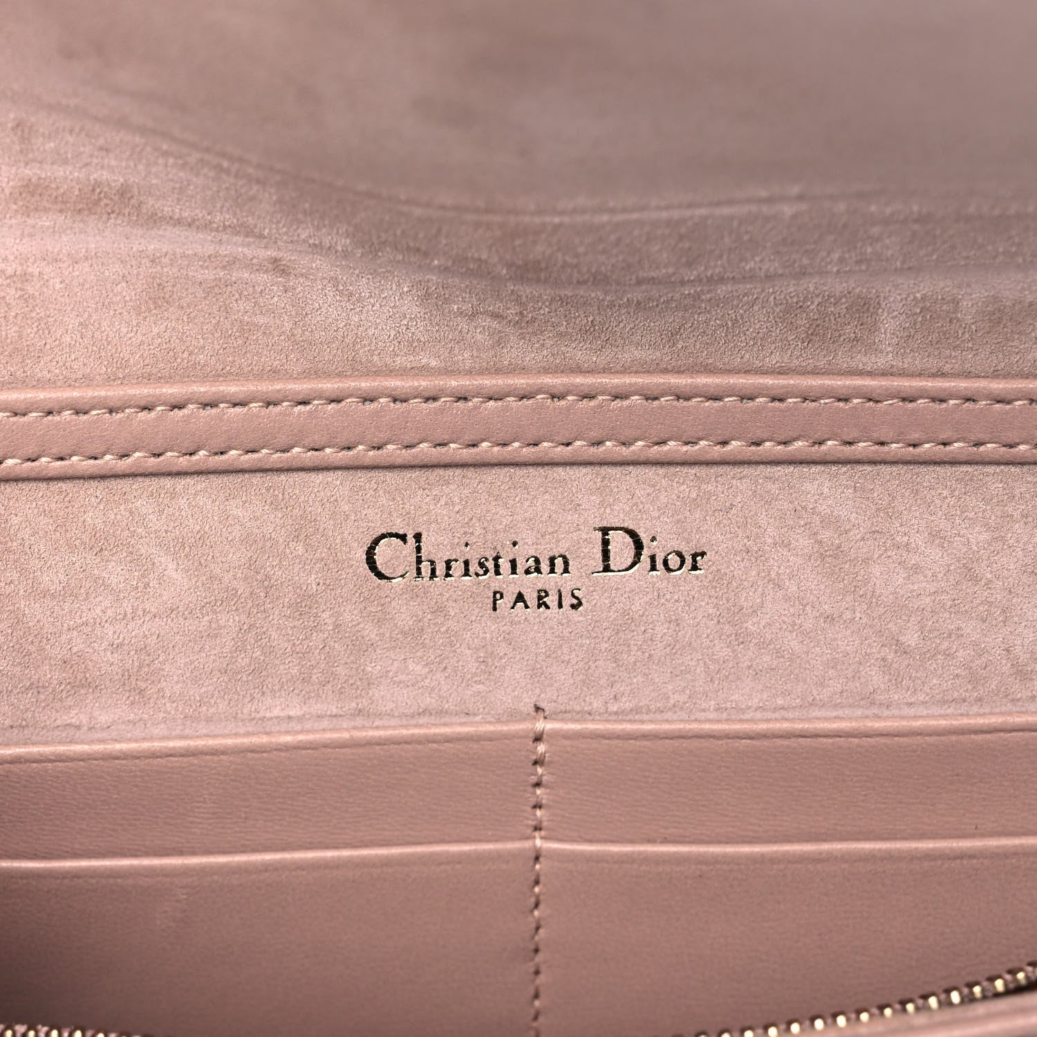 Christian Dior Calfskin Studded Diorama Wallet on Chain Pouch Nude 6 of 16