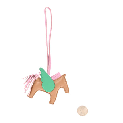 Hermes Milo Lambskin Grigri Rodeo Pegase Horse Bag Charm PM Chai Mauve Sylvestre Menthe 2 of 5