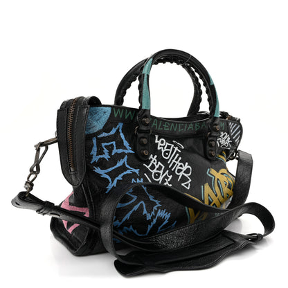 Balenciaga Agneau Graffiti All Over Classic Hardware S City Black Multicolor 3 of 10