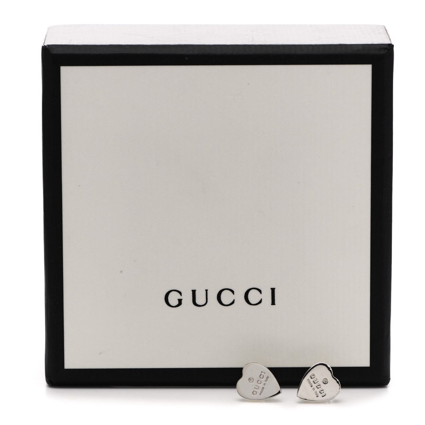 Sterling Silver Trademark Heart Stud Earrings