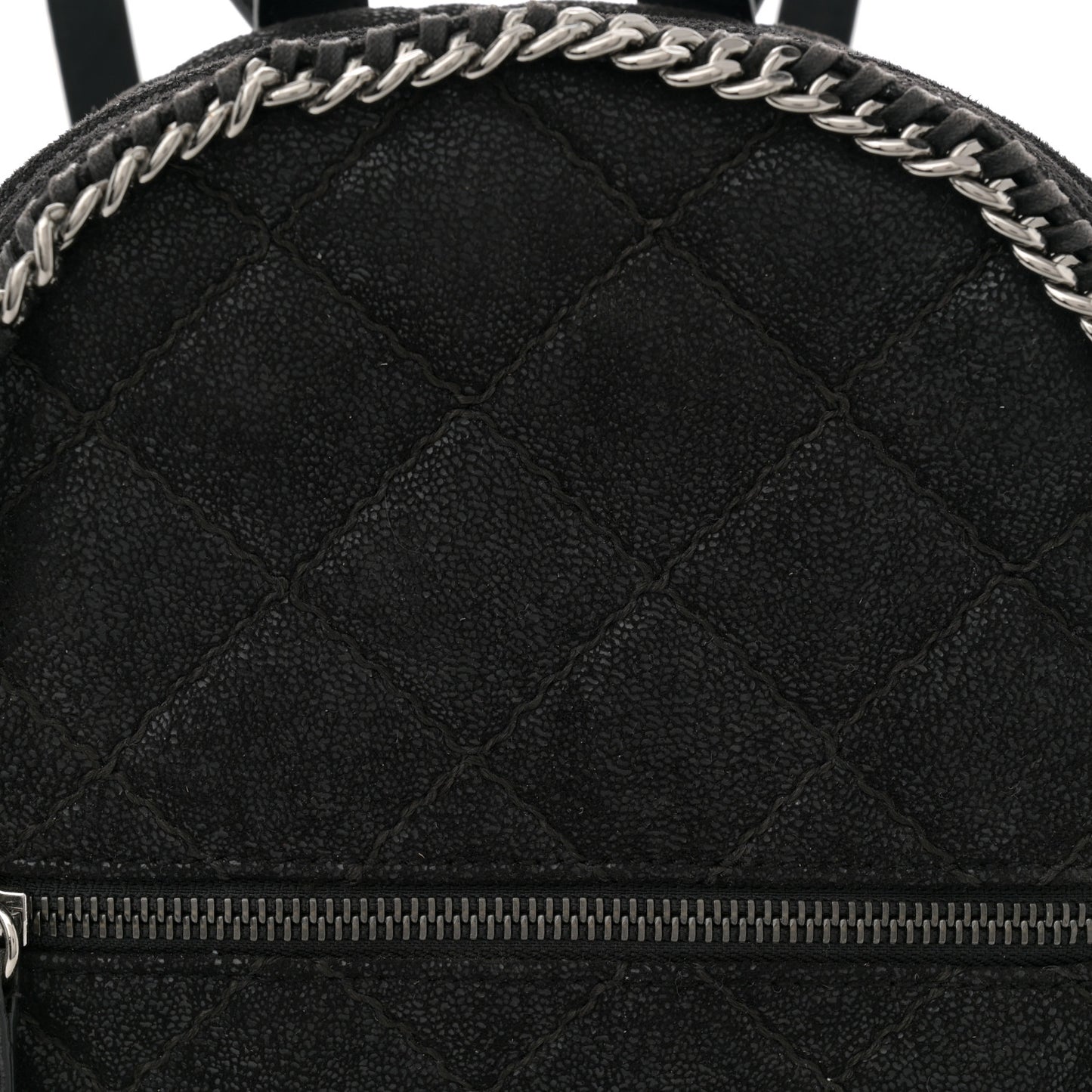 Shaggy Deer Quilted Mini Falabella Backpack Black