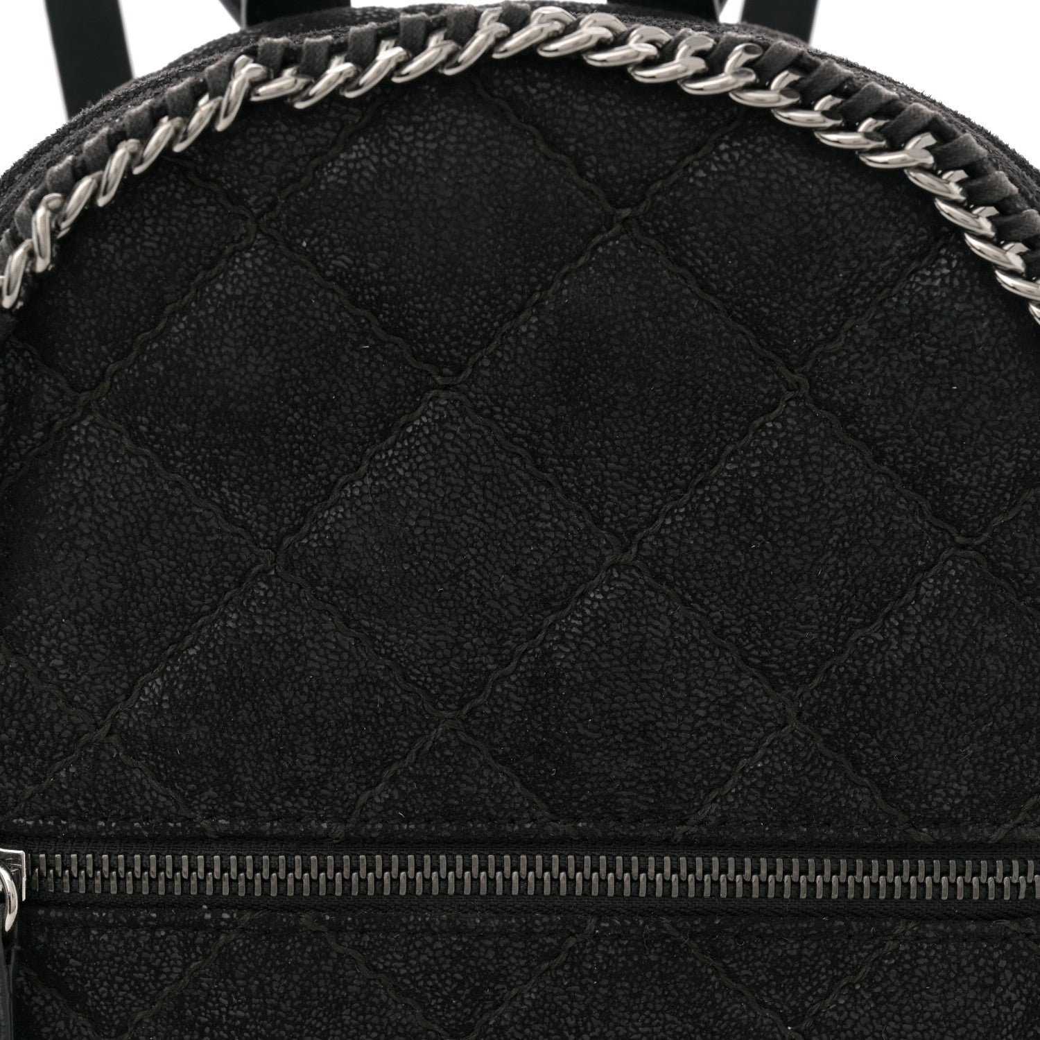 Stella McCartney Shaggy Deer Quilted Mini Falabella Backpack Black 7 of 9