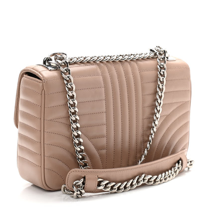 Prada Soft Calfskin Impunture Diagramme Medium Chain Flap Shoulder Bag Cipria 2 of 9