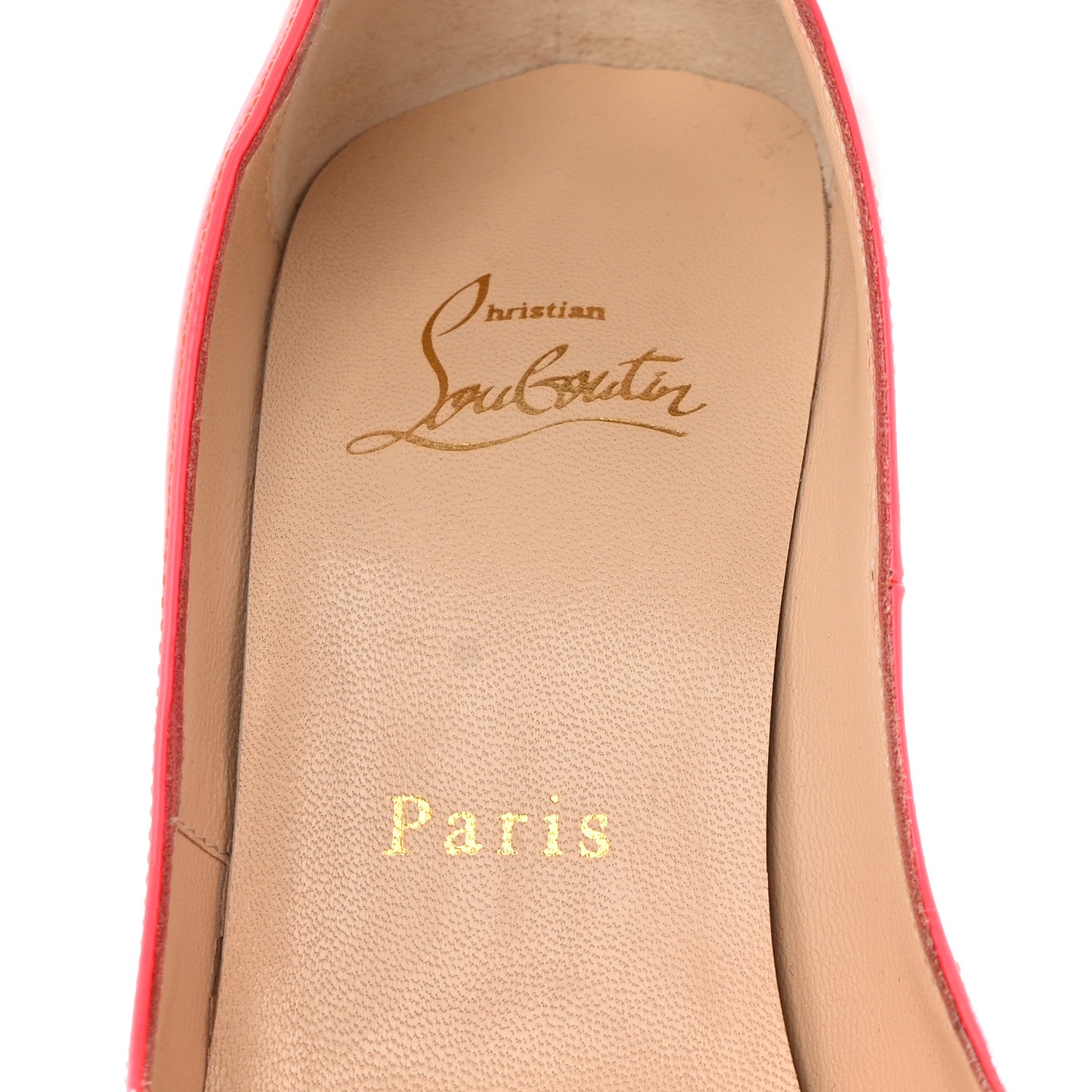 Christian Louboutin Patent Lady Peep 150 Pumps 36.5 Fluo Rose Paris 7 of 8