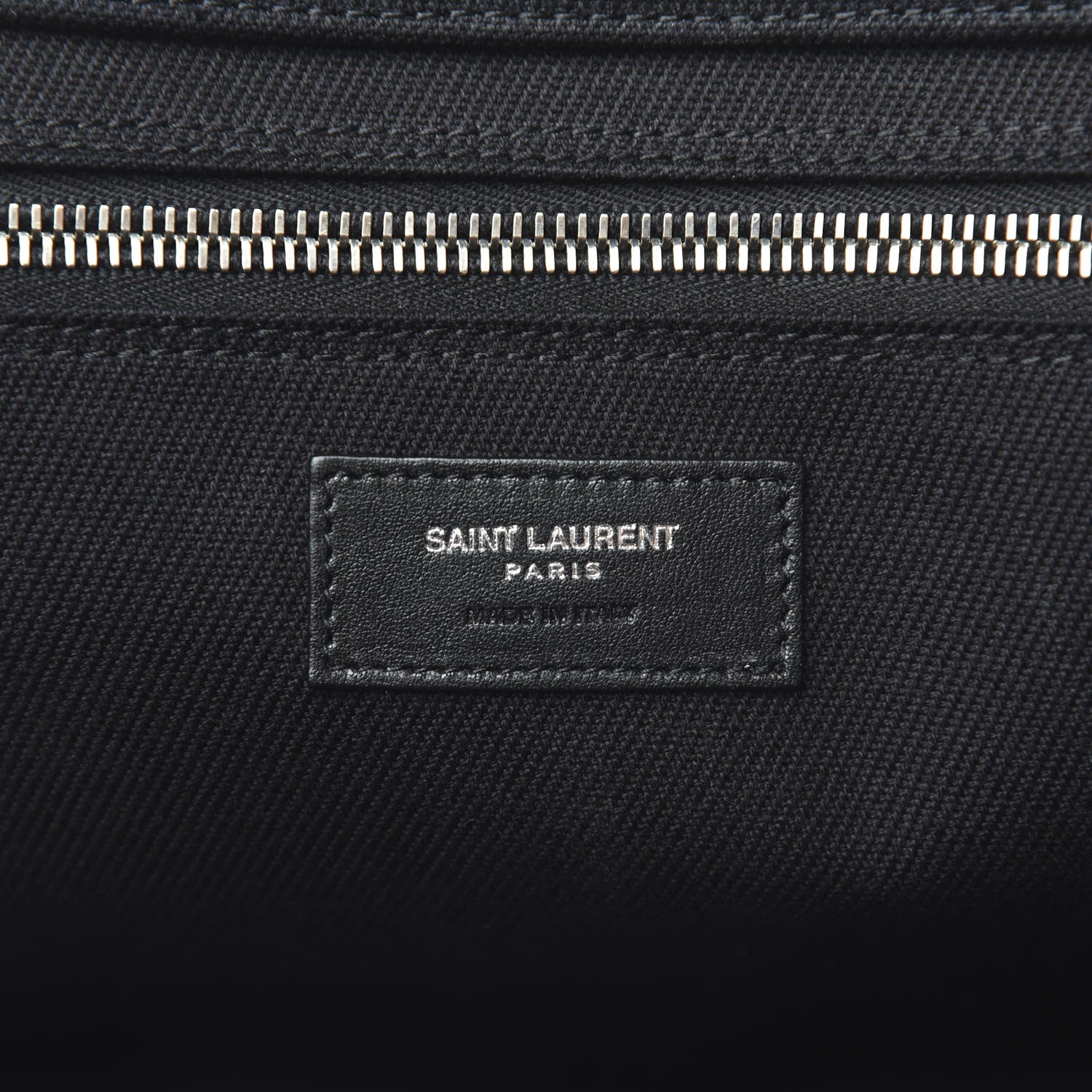 Saint Laurent Linen Calfskin Rive Gauche Tote Black 6 of 8