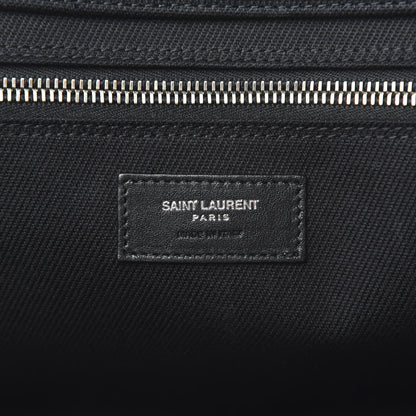 Saint Laurent Linen Calfskin Rive Gauche Tote Black 6 of 8