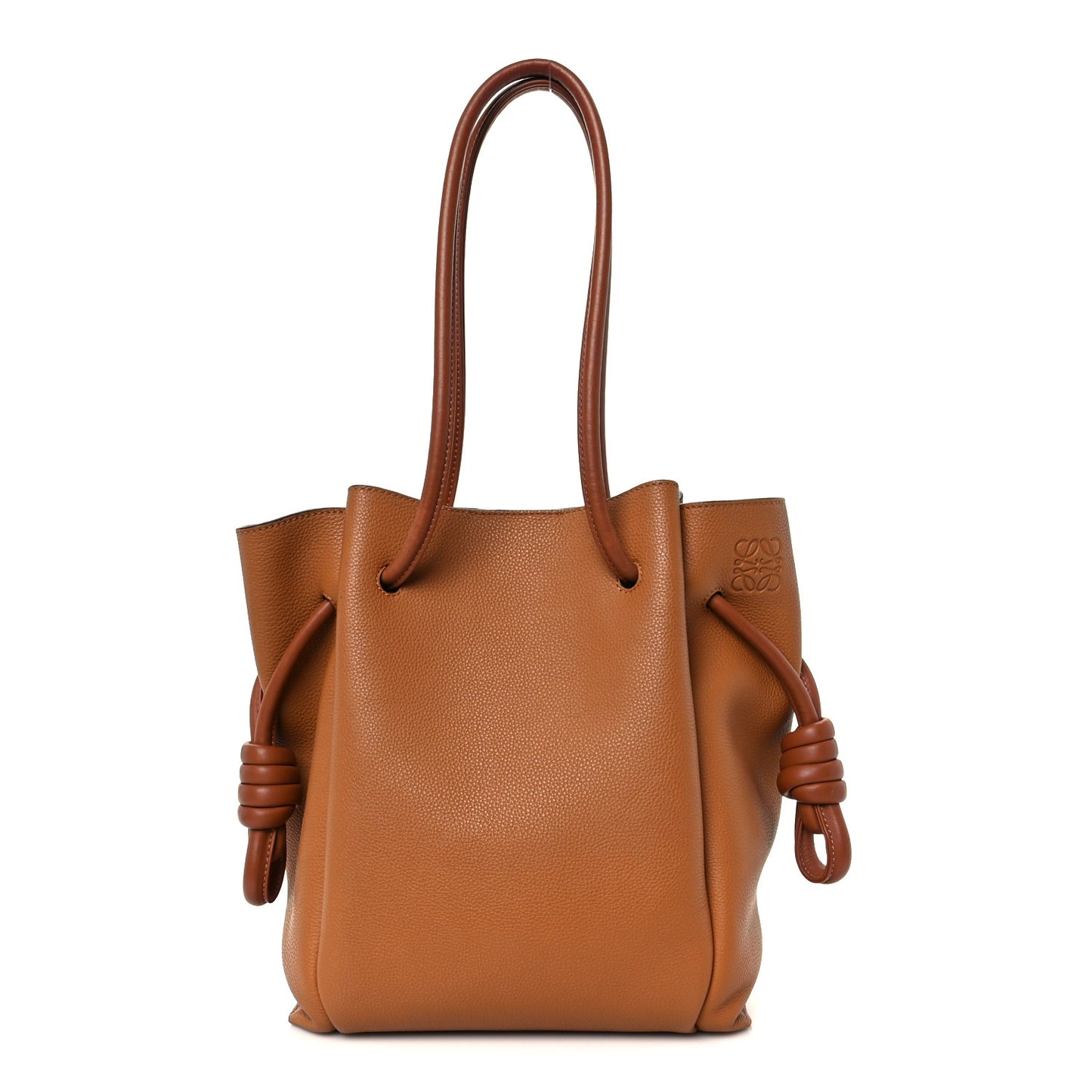 Calfskin Small Flamenco Knot Bag Caramel