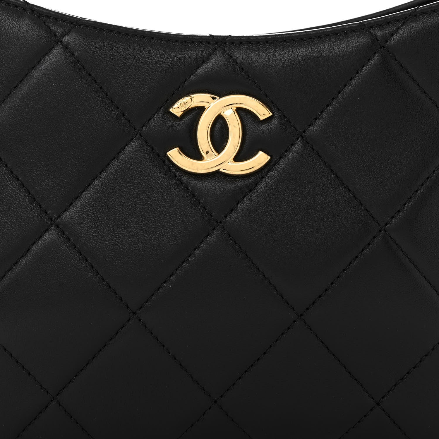 Chanel Lambskin Quilted Small CC Links Hobo Black 8 of 10