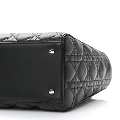 Christian Dior Lambskin Cannage Medium Lady Dior Black 9 of 9