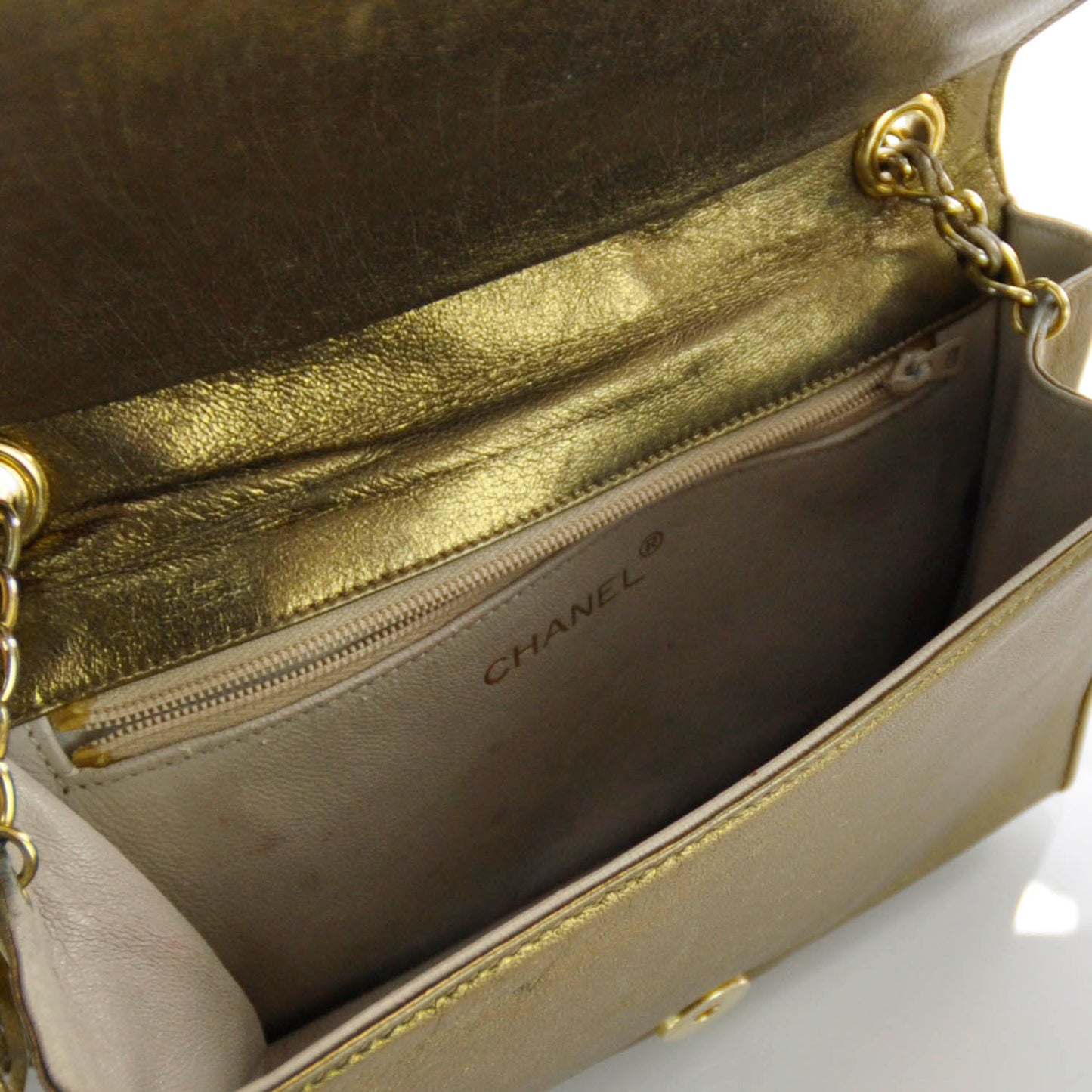 Lambskin Tassel Flap Bag Metallic