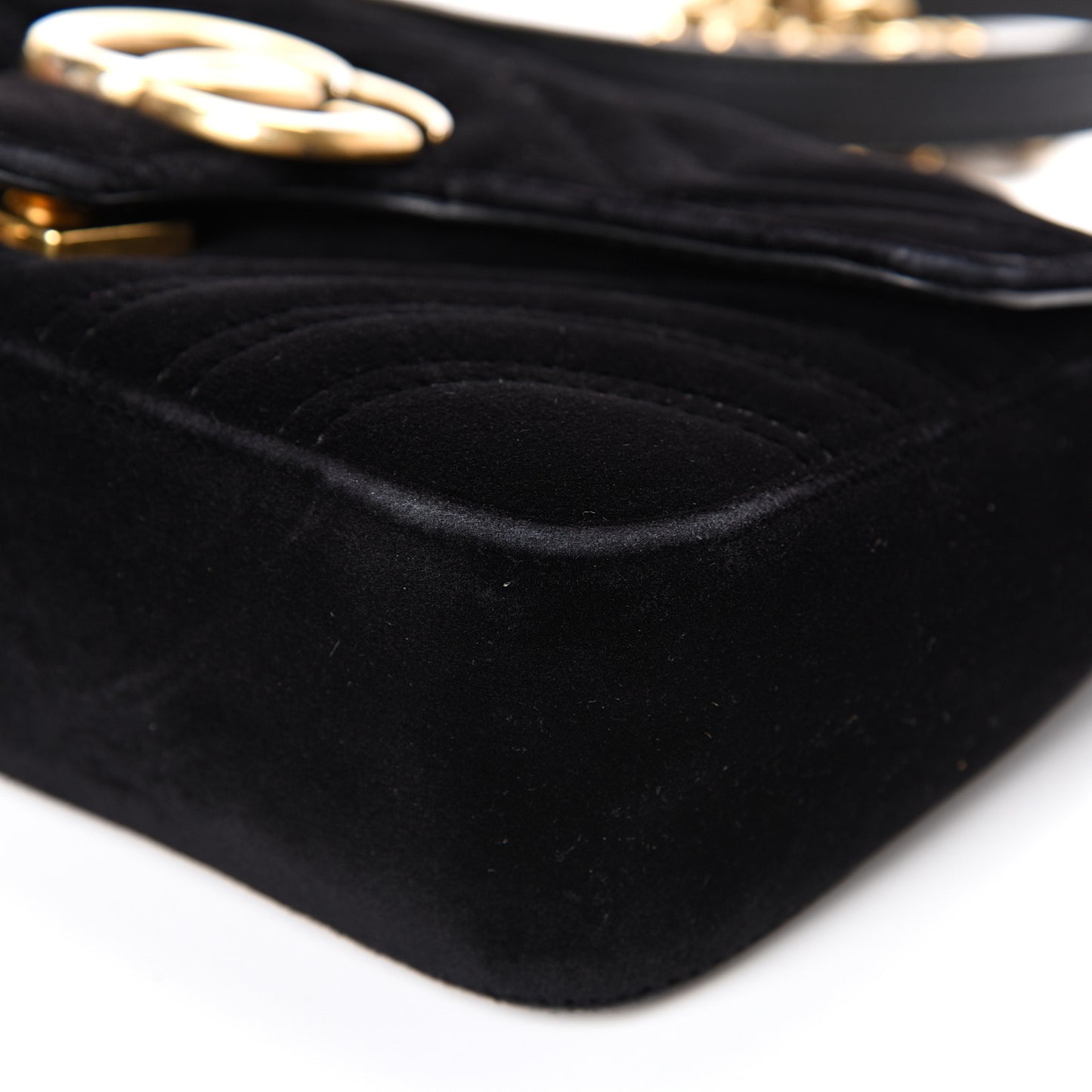 Velvet Matelasse Mini GG Marmont Shoulder Bag Black