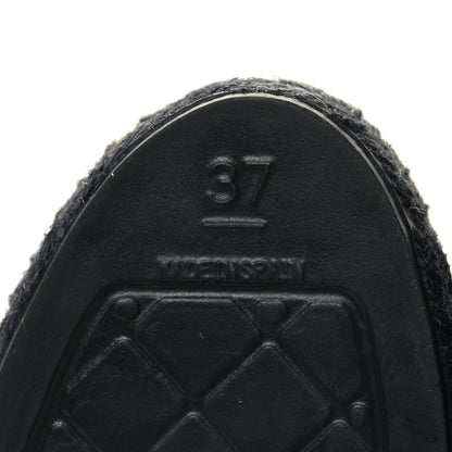 Chanel Tweed CC Slip On Espadrilles 37 Black Silver 7 of 9