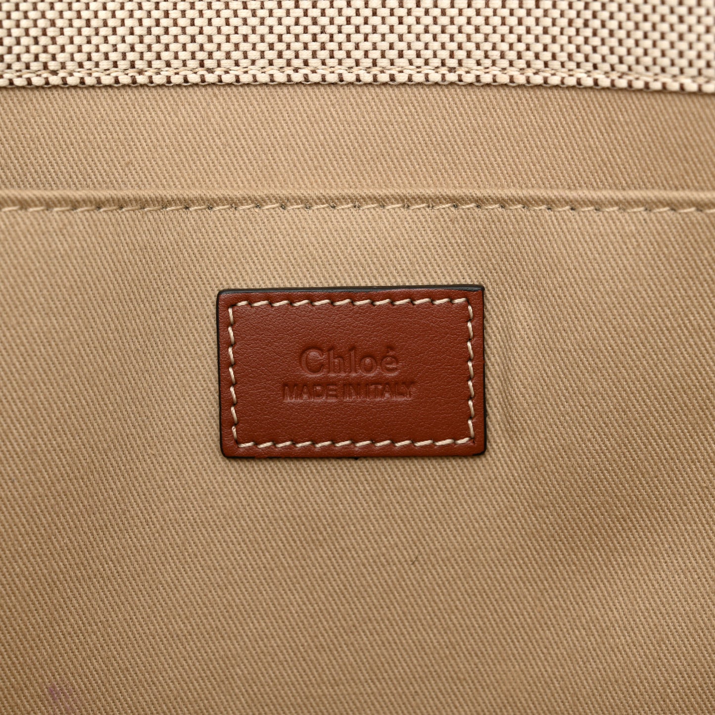 Cotton Calfskin Large Woody Ribbon Tote White Brown