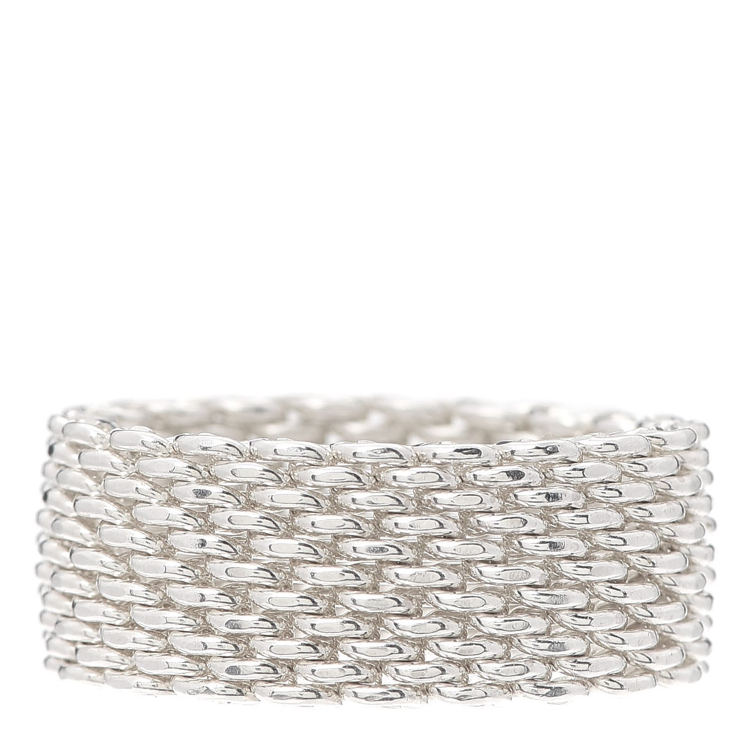 Tiffany Sterling Silver Somerset Mesh Ring 56 7.5 1 of 4
