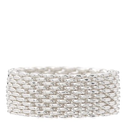 Tiffany Sterling Silver Somerset Mesh Ring 56 7.5 1 of 4