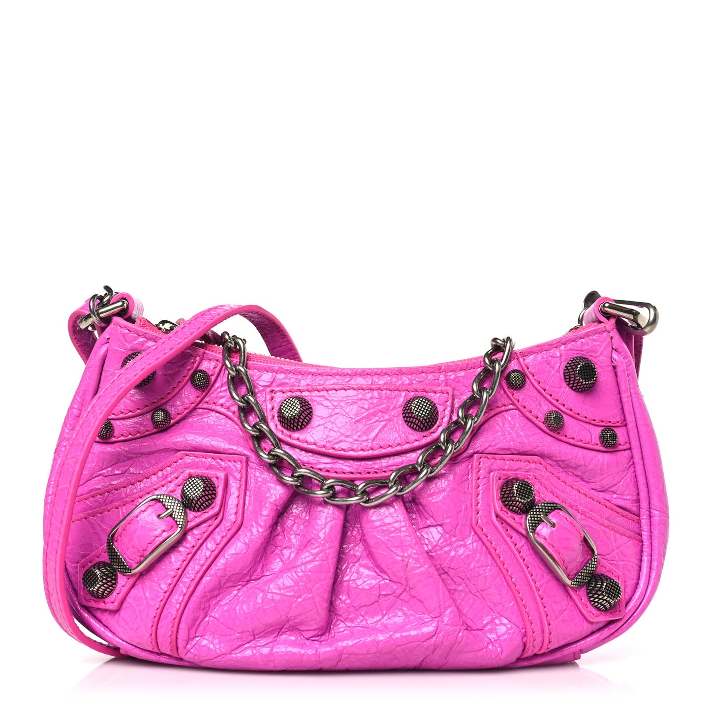 Agneau Arena Le Cagole Mini Purse With Chain Lipstick Pink