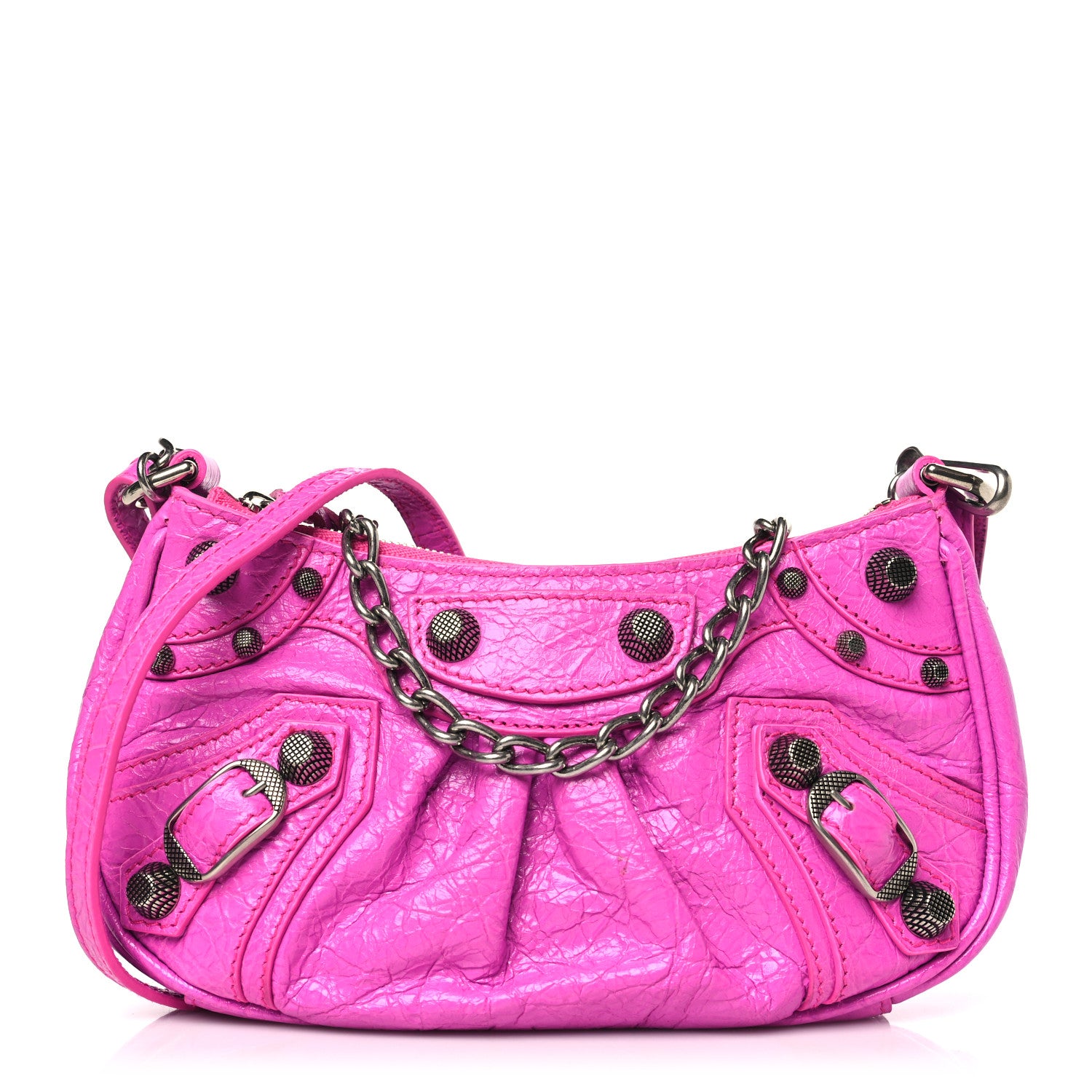 Balenciaga Agneau Arena Le Cagole Mini Purse With Chain Lipstick Pink 1 of 9