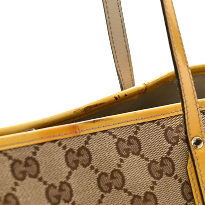 Gucci GG Monogram Patent Oliver Pug Tote Yellow Beige 13 of 21
