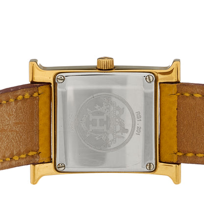 Hermes Stainless Steel Courchevel 21mm Heure H Hour Quartz Watch Jaune 4 of 4