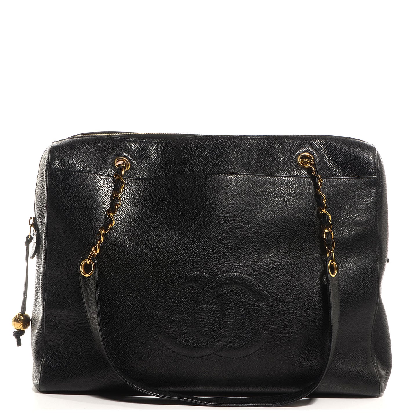 Caviar Large CC Shoulder Bag Black