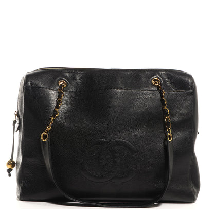 Chanel Caviar Large CC Shoulder Bag Black 1 of 8