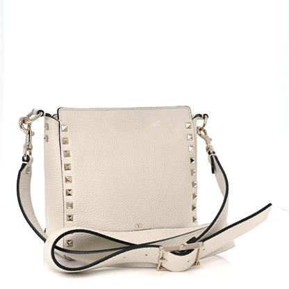 Valentino Garavani Pebbled Calfskin Mini Rockstud Flip-Lock Messenger Bag Light Ivory 3 of 13