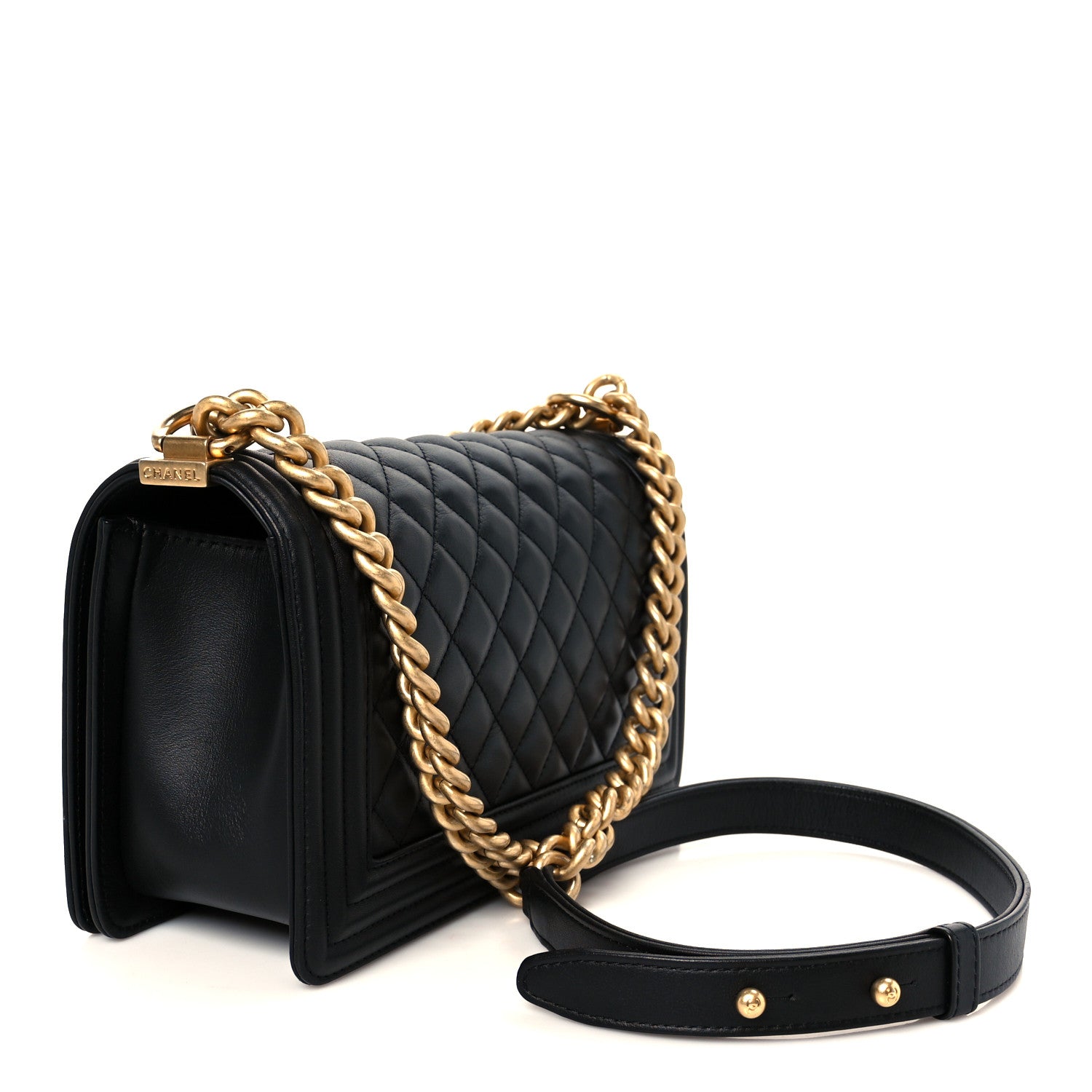 Chanel Lambskin Quilted Medium Boy Flap Black 3 of 11