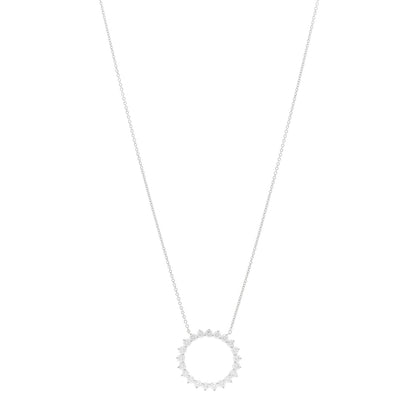 Tiffany Platinum Diamond Open Circle Pendant Necklace 1 of 4