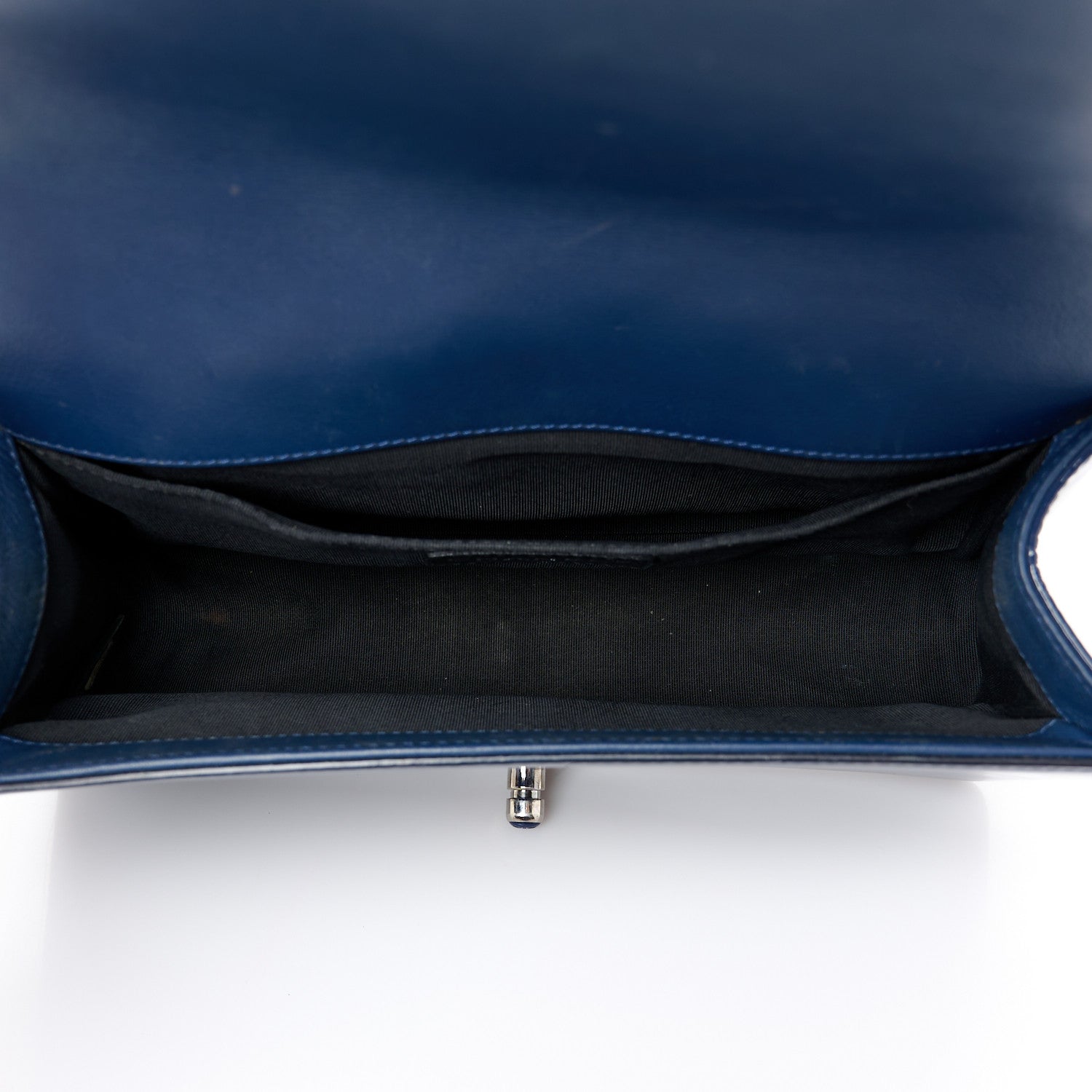 Chanel Patent Calfskin Quilted Medium Plexiglass Boy Flap Navy 5 of 10