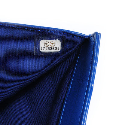 Chanel Patent Quilted Large Flap Wallet Blue Roi 8 of 9