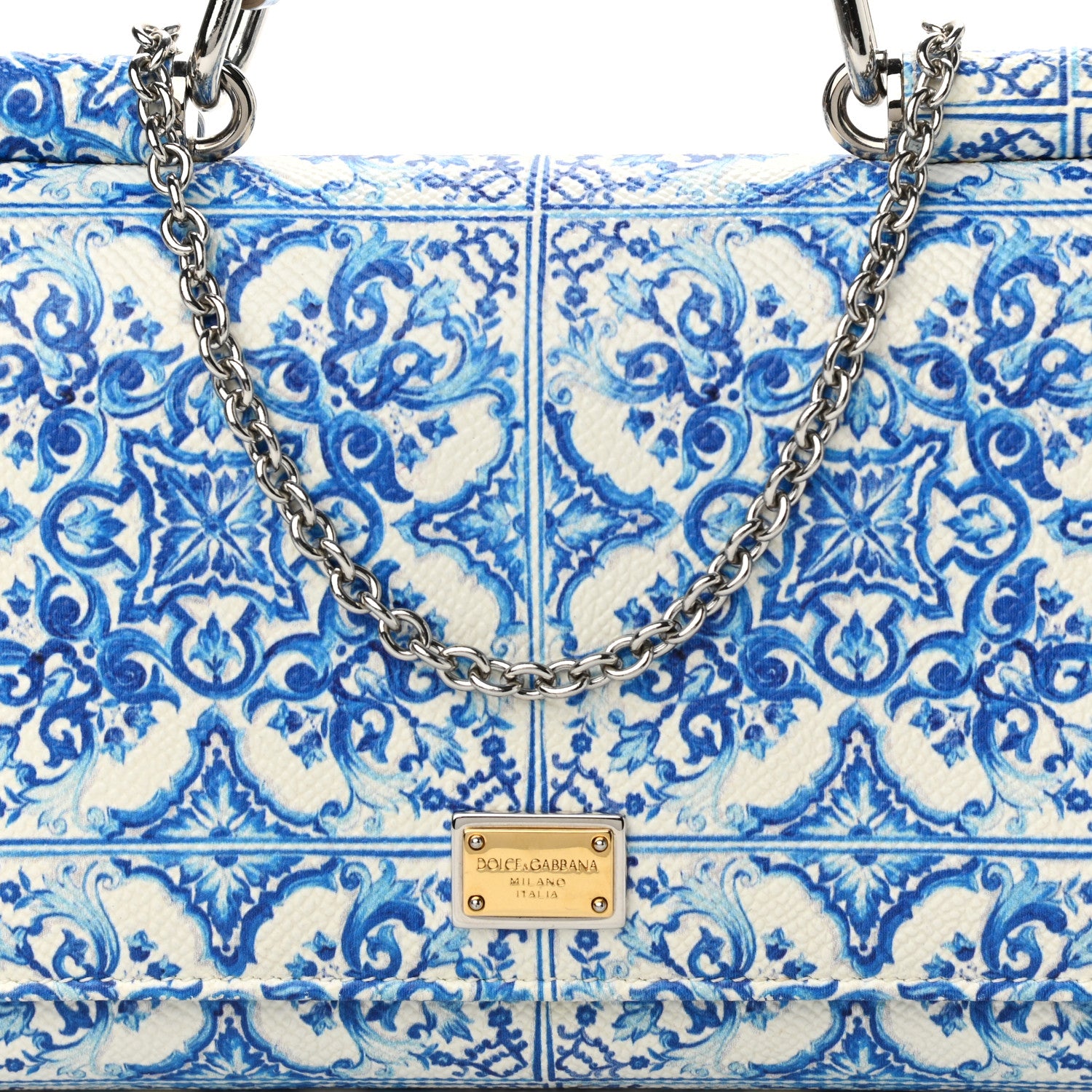 Dolce & Gabbana Dauphine Majolica Printed Sicily Chain Wallet Multicolor 7 of 9