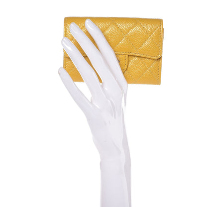 Chanel Caviar Quilted Flap Card Holder Yellow 2 of 9