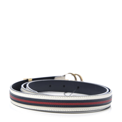 Gucci Calfskin Torchon Double G 20mm Belt 90 36 Off White Blue Red 2 of 3