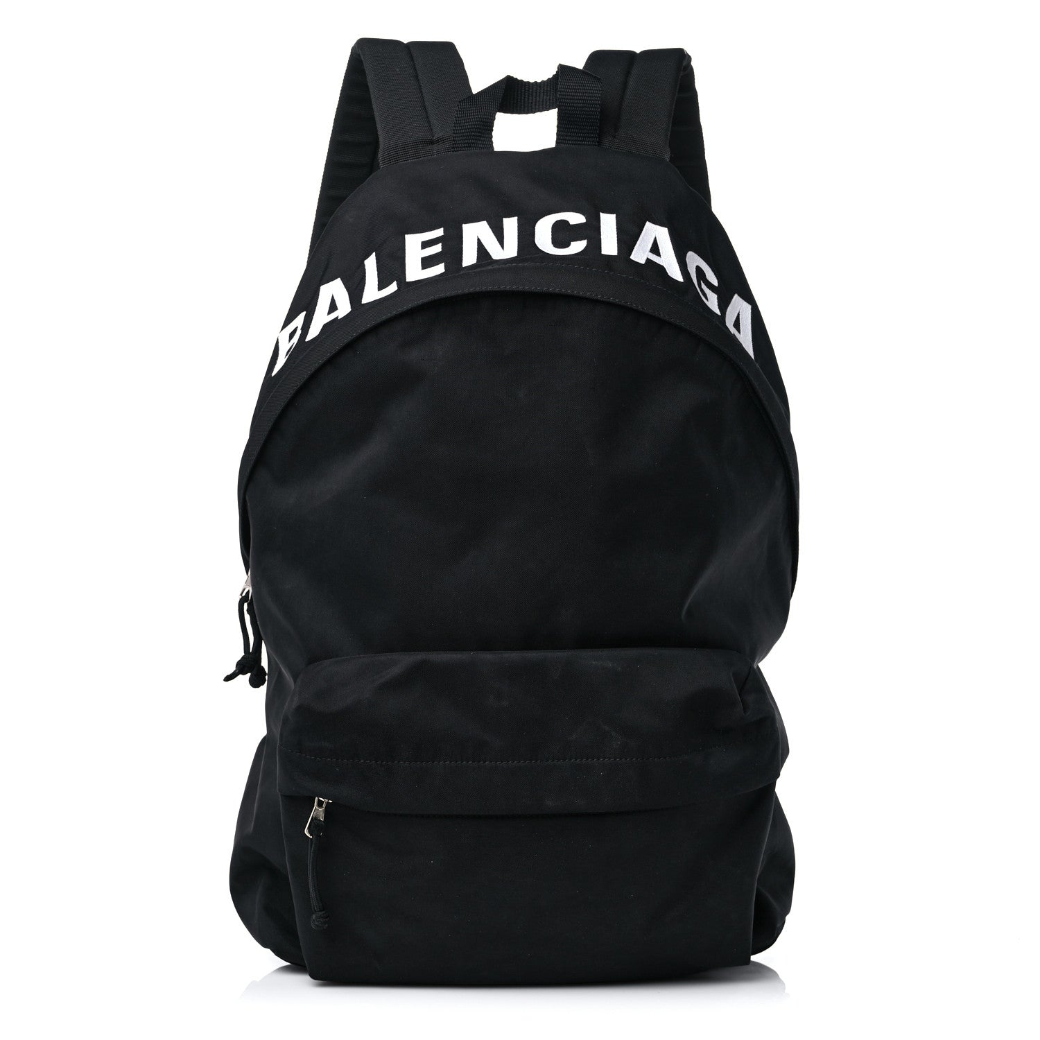 Balenciaga Sport Nylon Logo Embroidered Wheel Backpack Black White 1 of 14