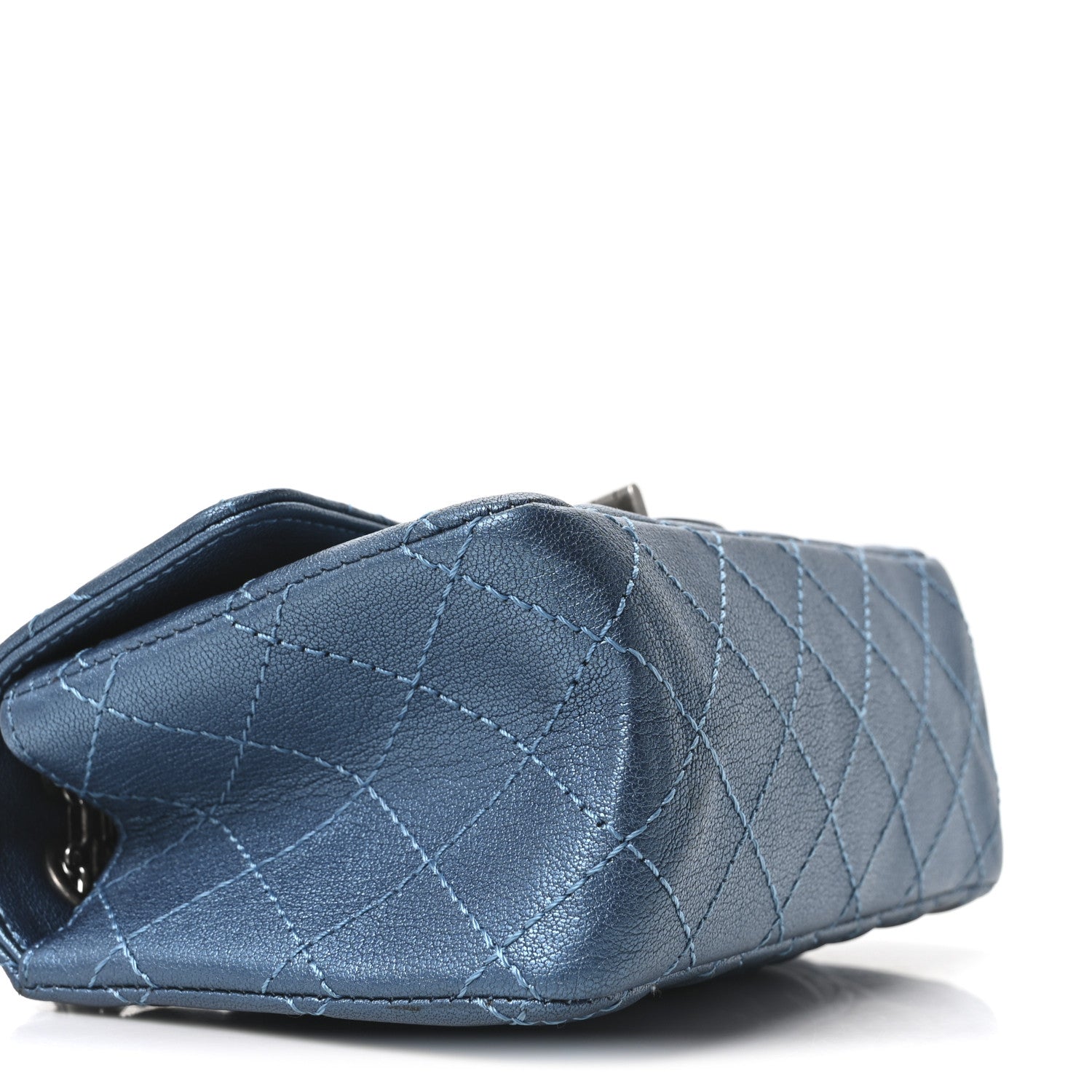 Chanel Metallic Sheepskin Quilted 2.55 Reissue Mini Flap Blue 9 of 10