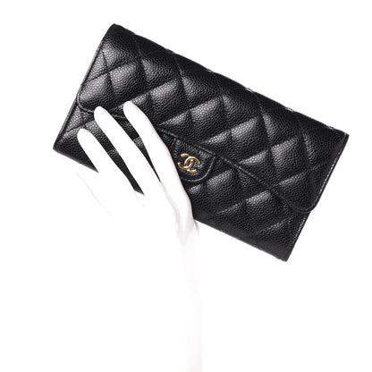 Chanel Caviar Quilted Large Flap Wallet Black 2 of 8