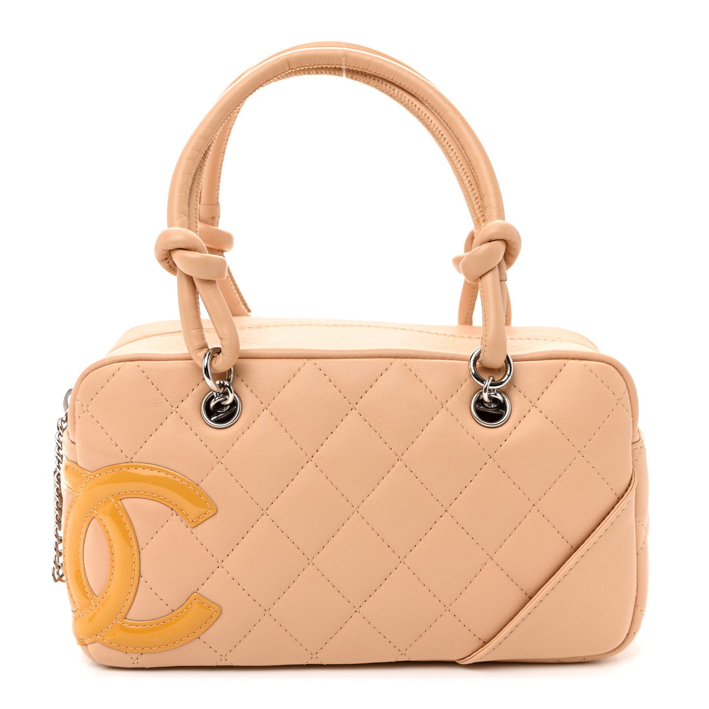 Calfskin Quilted Small Cambon Bowler Beige