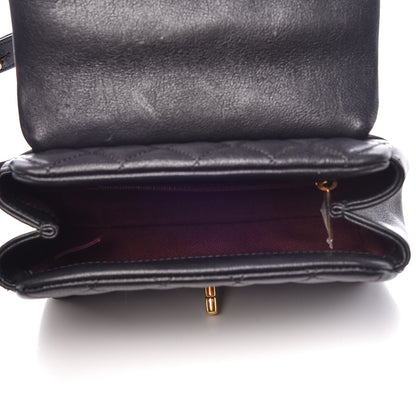Chanel Shiny Sheepskin Quilted Mini Trapezio Flap Black 5 of 8