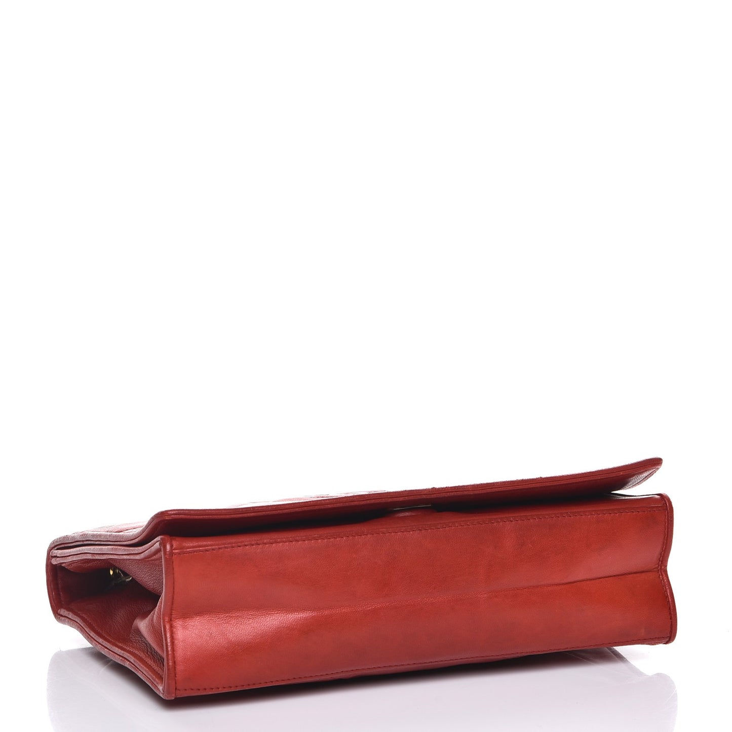 Lambskin Quilted Small Single Flap Red