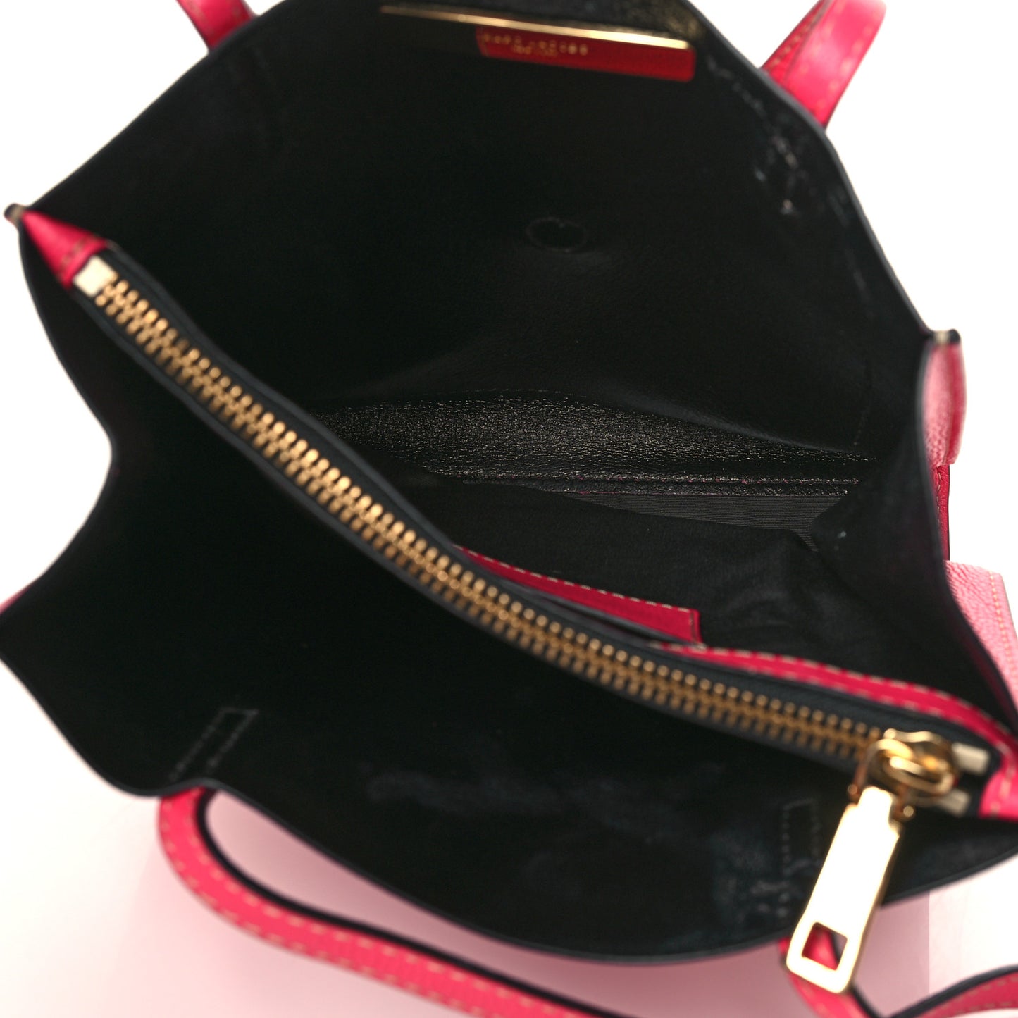 Grained Calfskin Medium Grind T Pocket Tote Fuchsia
