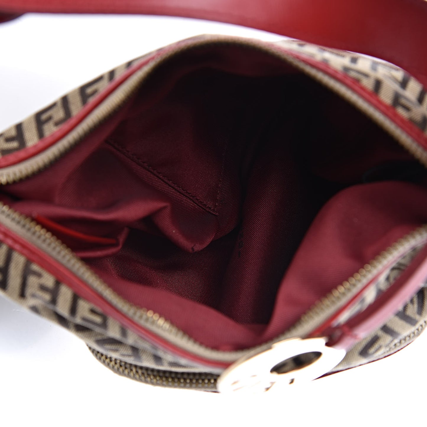 Zucchino Cuoio Chef Pocket Shoulder Bag Mogano Panna Rosso