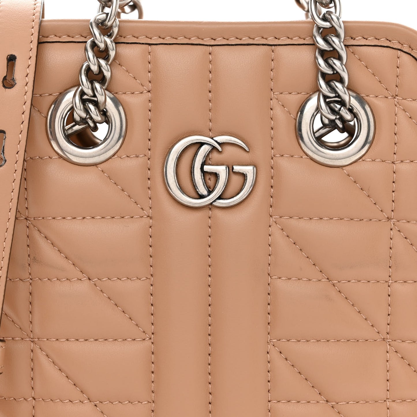 Calfskin Matelasse Aria Mini GG Marmont Tote Camelia