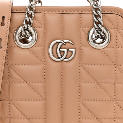 Gucci Calfskin Matelasse Aria Mini GG Marmont Tote Camelia 8 of 13