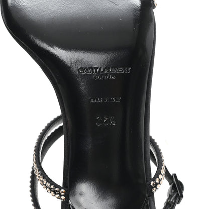 Saint Laurent Crepe Satin Baliqua 55 Vett Ankle Strap Sandals 36.5 Black 7 of 10