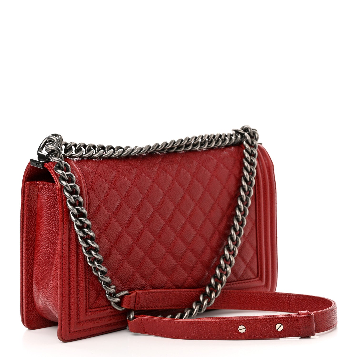 Chanel Caviar Quilted New Medium Boy Flap Dark Red 3 of 13