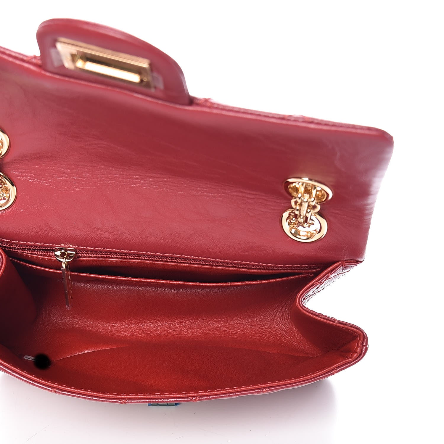 Chanel Aged Calfskin Quilted 2.55 Reissue Mini Flap Red 5 of 11