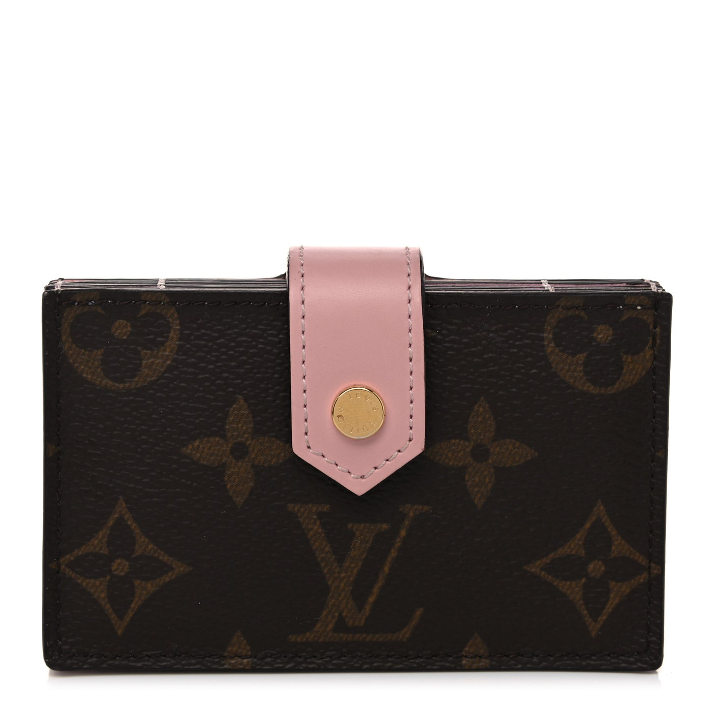 Monogram Gusset Card Holder Rose Ballerine